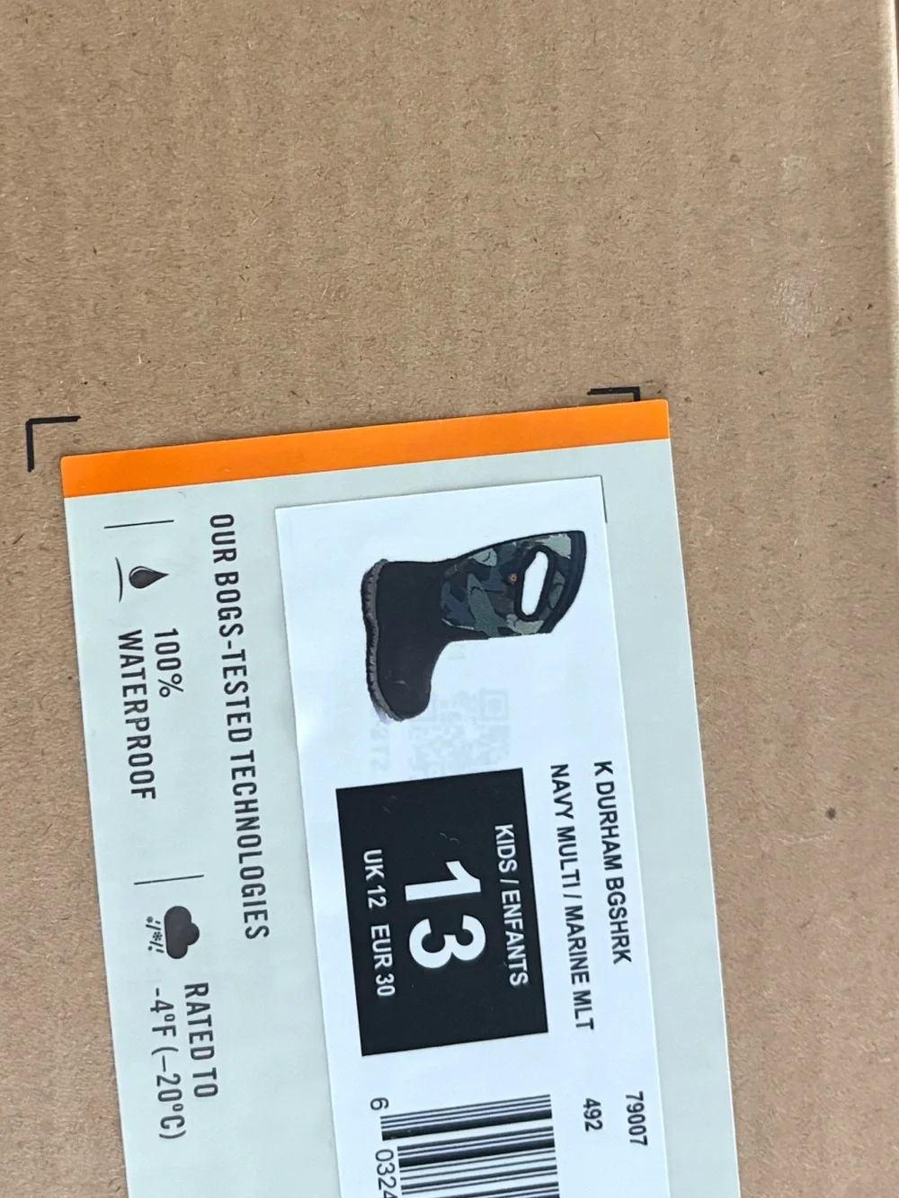 Bogs Kids Navy and Light Blue Shark Rain Boots